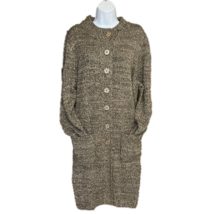 ⛄ Woman Within Long Button Up Sweater Cardigan Variegated Medium